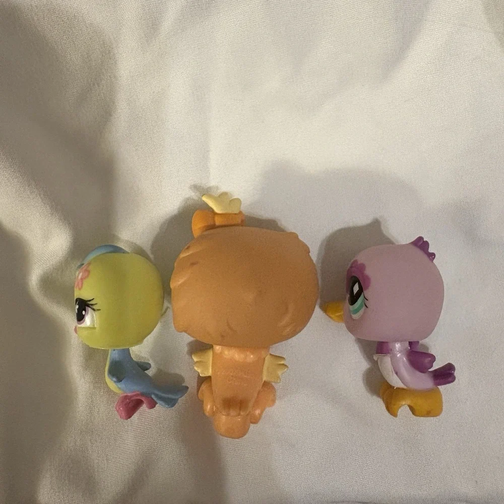 Littlest Pet Shop LPS Bird Trio #505 Hummingbird, 602 Parakeet, 431 Owl Set Of 3